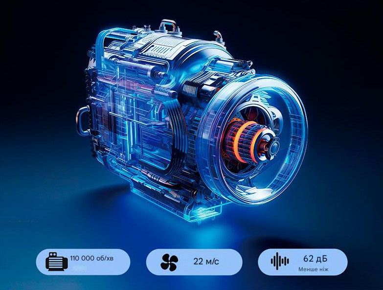 Фен для волос HOCO DAR31 Wave 1500 Вт высокоскоростной с ионизацией, 5 насадок